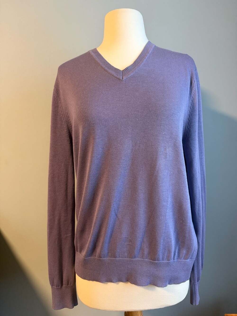 Men's Banana Republic V-Neck Silk Cashmere Sweater Size M Lavender Purple
